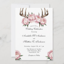 Boho Antler med Rosa Peonies Bröllop Firande