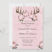 Boho Antler med Rosa Peonies Bröllop Firande