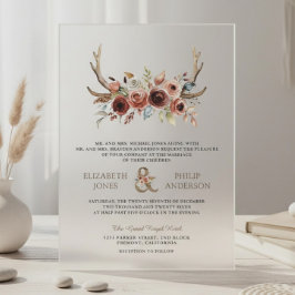 Boho Antlers Terracotta Floral Wedding