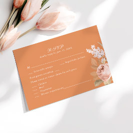 Boho Apricot Peonies Bröllop OSA Card Tack Kort