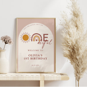 Boho är inte välkommen till första födelsedag poster