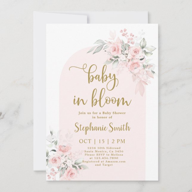  Boho Arch Baby Shower Girl-inbjudan Inbjudningar (Framsida)