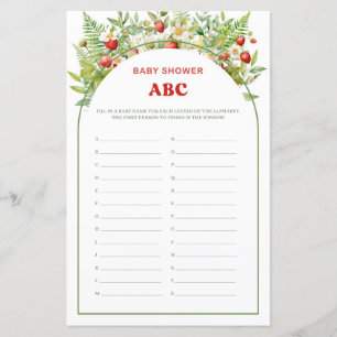 Boho Arch Berry Söt Jordgubbe Baby Shower ABC