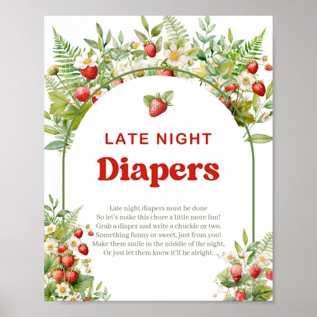 Boho Arch Berry Sweet Late Night Diaper (jaktskylt Poster (Framsidan)