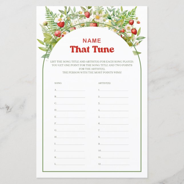 Boho Arch Berry Sweet Namn som Tune Game (Framsida)