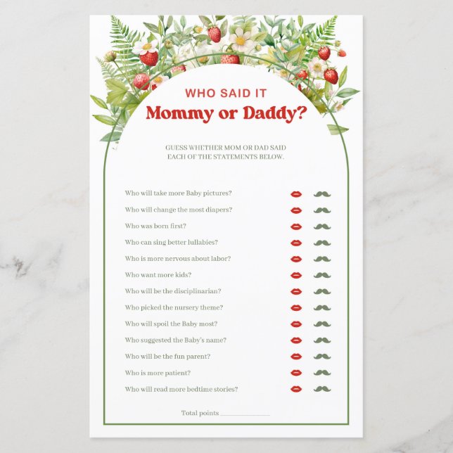 Boho Arch Berry Sweet Strawberry Mamma eller pappa (Framsida)