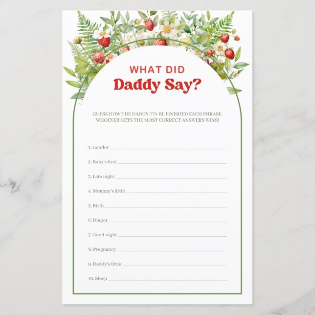 Boho Arch Berry Sweet Vad sa pappa? (Framsida)