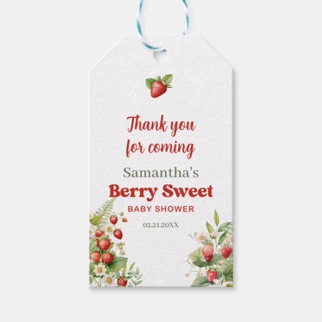 Boho Arch Berry Sweet Vild Strawberry tack Presentetikett (Framsidan)