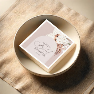 Boho Arch Blommigt Torried Löv Beige Möhippa Pappersservett