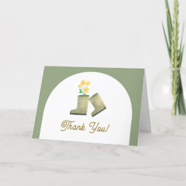 Boho Arch-Blommigten Boots Baby Shower lokalt odla Tack Kort