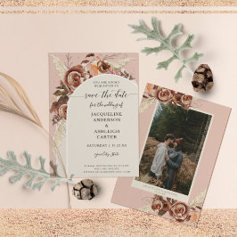 BOHO Arch BOHO Fall Blommigt Rosa Pampas Grass Spara Datumet