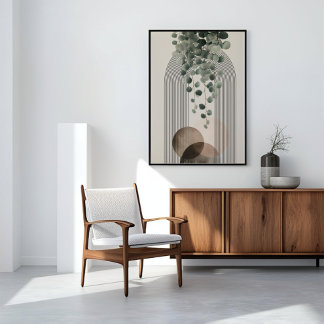 Boho Arch Botanisk | Eukalyptus Neutral Minimalis Canvastryck