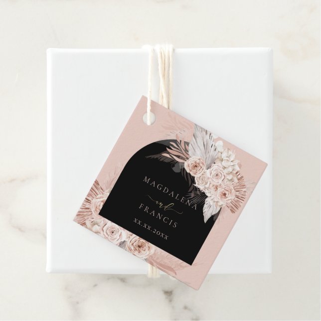 boho arch bröllop gåvor etiketter (På plats)