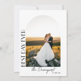 Boho Arch Bröllop Photo Tack Kort