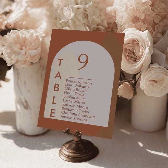 Boho Arch Bröllopsbord Kort Sittplan (Boho Arch Wedding Table Cards Seating Plan)