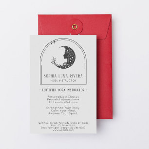 Boho Arch Celestial Crescent Måne Yoga Instructor Flygblad
