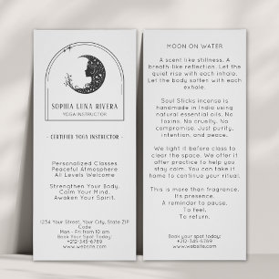 Boho Arch Celestial Crescent Måne Yoga Instructor Reklamkort