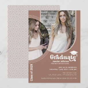 Boho Arch Chic Studenten Jord Toner inbjudan
