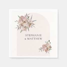 Boho Arch Dusty Orchids Blommigt Bröllop Pappersservett