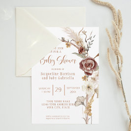 BOHO Arch Fall Blommigt Modern babyskor för koppar Inbjudningar