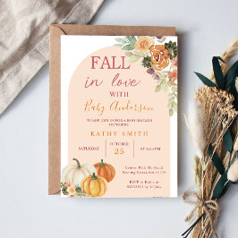 Boho Arch-fall i kärlek Baby Shower Rustic Blommig Inbjudningar
