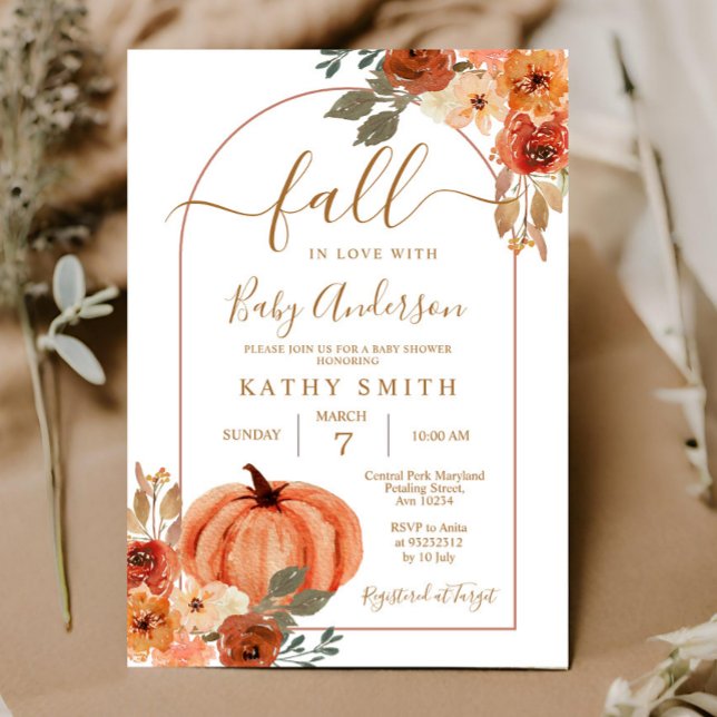 Boho Arch-fall i kärlek Baby Shower Rustic Blommig Inbjudningar (Skapare uppladdad)