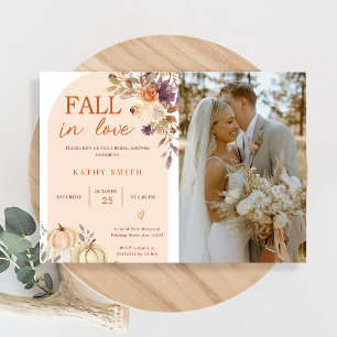 Boho Arch Fall in kärlek Möhippa Rustic Blommigt Inbjudningar