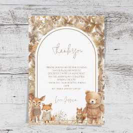 Boho Arch Fall Woodland Animals Baby Shower Tack Kort