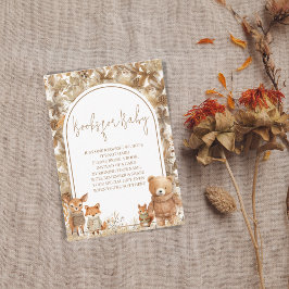 Boho Arch Fall Woodland Animals Bokar för Baby Tilläggskort