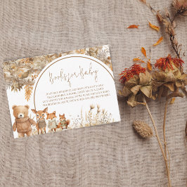 Boho Arch Fall Woodland Animals Bokar för Baby Tilläggskort