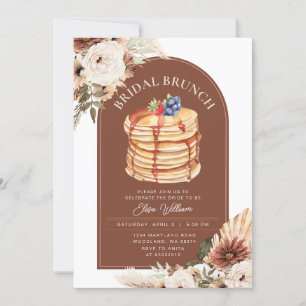 Boho Arch Fruit Pancake Möhippa Brunch Inbjudningar