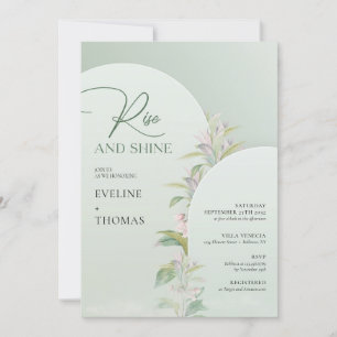 Boho arch greenery blommigt Stiga upp och shine Inbjudningar
