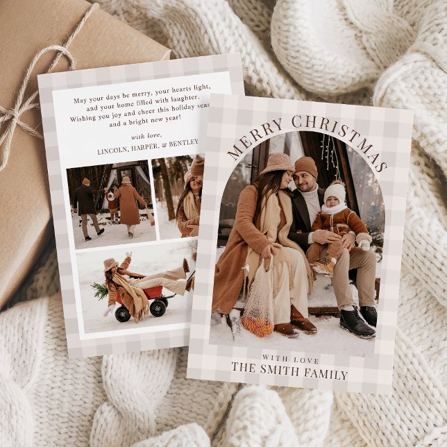 Boho Arch Helgdag Photo Card, God jul Julkort (Skapare uppladdad)