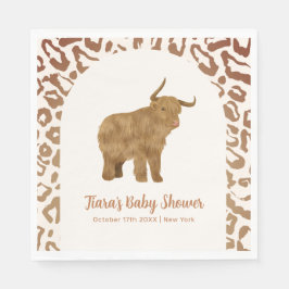 Boho Arch Heliga Cow Western Baby Shower Pappersservett