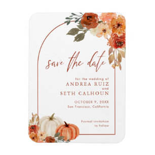 Boho Arch Höst Pumpa Terrakotta Save The Date Magnet