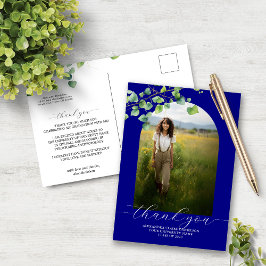 Boho Arch Ivy Navy Blue Grad Tack Vykort
