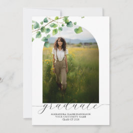 Boho Arch Ivy, Vit Examen Inbjudningar
