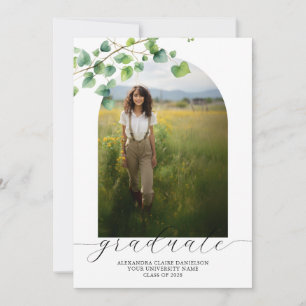 Boho Arch Ivy, Vit Examen Inbjudningar