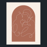 Boho Arch Kissing Continual Linear Line Art 1 Poster<br><div class="desc">Boho Arch Kissing Continual Linear Line Art 1</div>