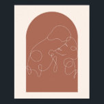 Boho Arch Kissing Continual Linear Line Art 2 Poster<br><div class="desc">Boho Arch Kissing Continual Linear Line Art 2</div>