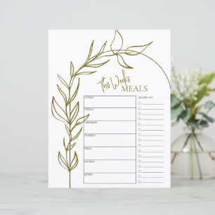 Boho Arch Minimal Text Varje vecka Måltidsplanerin