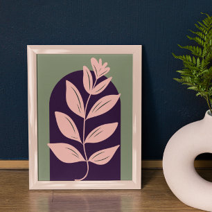Boho Arch Modern Art Minimalist Botanical Löv Poster