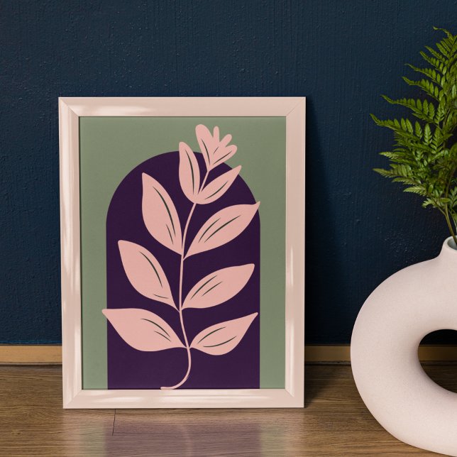 Boho Arch Modern Konst Minimalistisk Botaniska bla Poster (Skapare uppladdad)