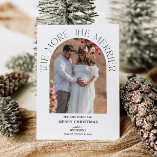 Boho Arch more the Merrier Gravid Notification Julkort