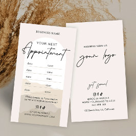 Boho Arch Neutrala Beige Monogram Skönhetssalong Tidsbeställning Kort