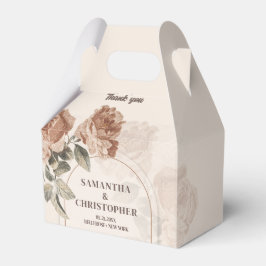 Boho arch neutralt earthy färg rosty sage grönt presentaskar