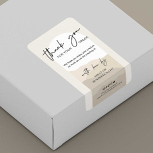 Boho Arch Neutralts Monogram Business Box Seal Fraktsedel