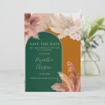 Boho Arch Pampas Grass Save Date