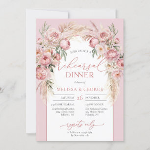 Boho arch  peonies pampas eucalyptus inbjudningar