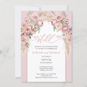 Boho arch peonies pampas-gräs som vi fortfarande inbjudningar
